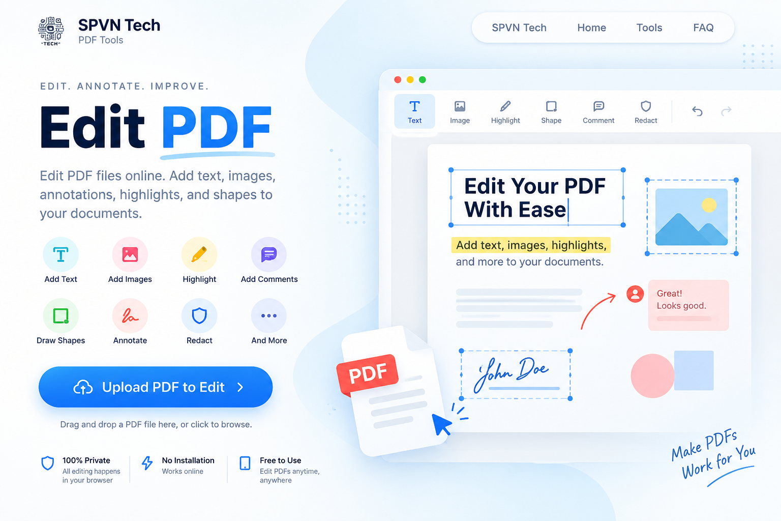 Edit PDF Online for Free – Add Text, Images, Annotations & More